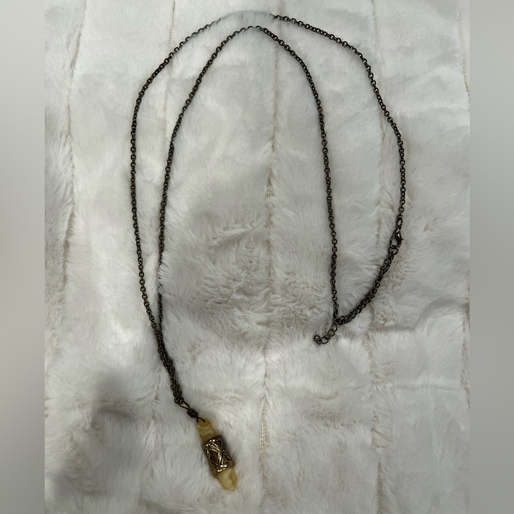 Long bronze pendant necklace